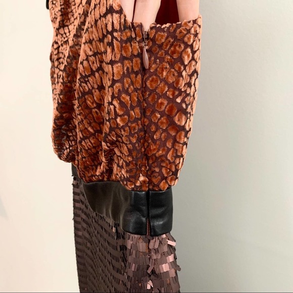 CYNTHIA STEFFE Orange Velvet Dress with Sequins - Picture 5 of 8